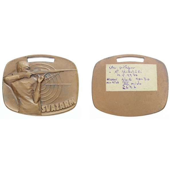 MEDAILE SVAZARM OKRESNÍ PŘEBOR L.MIKULÁŠ 9.5.1974 DO 12 LET BRONZOVÁ