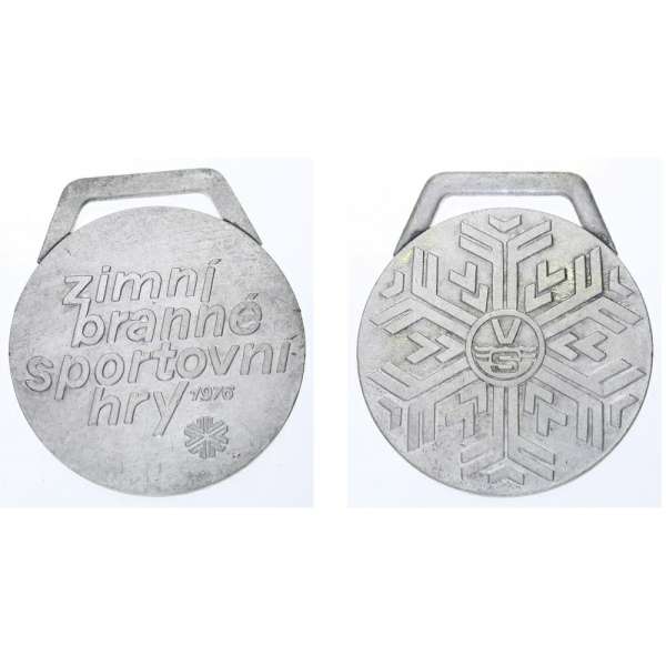 MEDAILE ZIMNÍ BRANNÉ SPORTOVNÍ HRY 1976, 50mm 57gr STŘÍBRNÁ