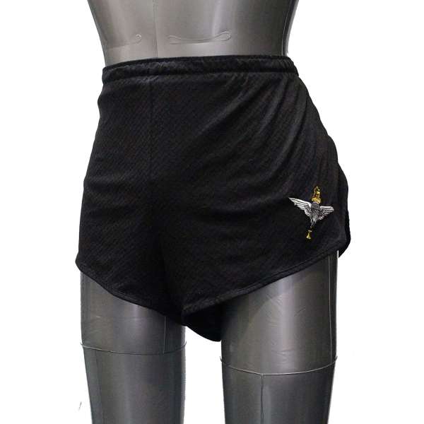 ŠORTKY BRIT KINGDOM SPORTS, VYŠITÝ ZNAK PARA, 100-POLYESTER orig ČERNÉ