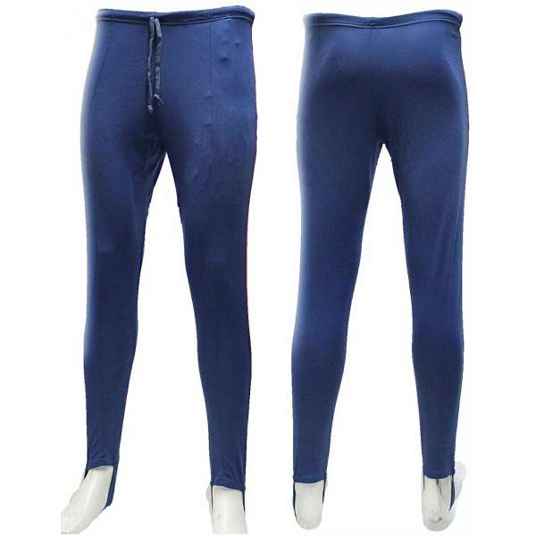 TEPLÁKY SPORTOVNÍ BRIT, VNITŘNÍ KAPSA, 100-POLYESTER ČERVENÝ LAMPAS orig TMAVĚ MODRÉ