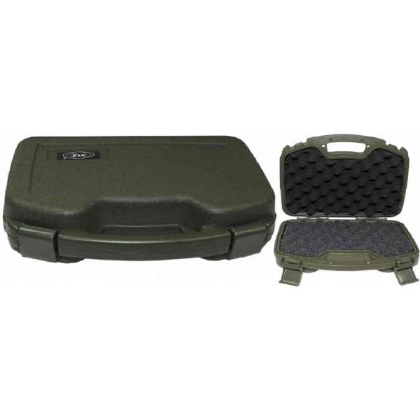 KUFR NA PISTOLE PLAST 32x18x7,5cm POLSTROVANÝ OLIV