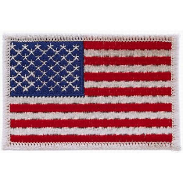 NÁŠIVKA LÁTKA VLAJKA USA 7,7x5cm BÍLÝ OKRAJ