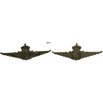 ODZNAK BELGIE 2.SV 600x22mm ČEPICOVÝ Belgian Royal Air Force Wings Cap Badge NCO MATNÝ