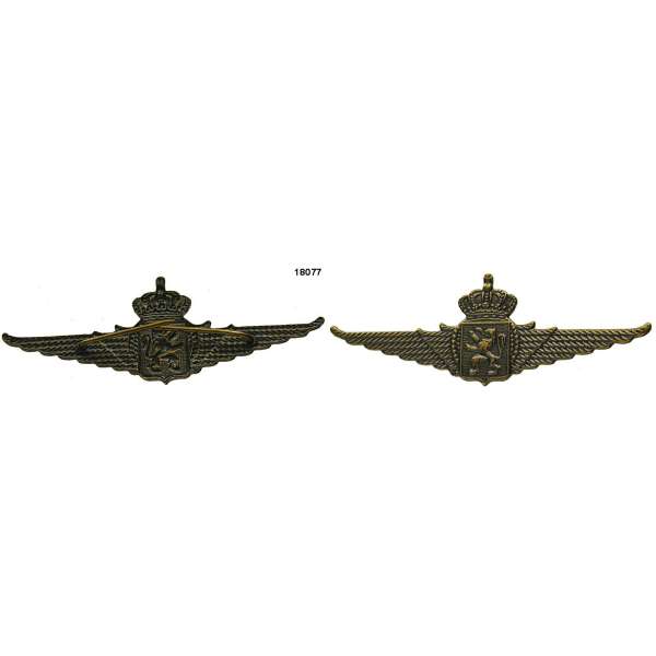 ODZNAK BELGIE 2.SV 600x22mm ČEPICOVÝ Belgian Royal Air Force Wings Cap Badge NCO MATNÝ