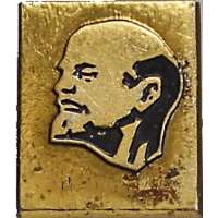 ODZNAK SSSR LENIN 4H 14x17mm PORTRÉT BEZ ČEPICE ZLATO-ČERNÝ