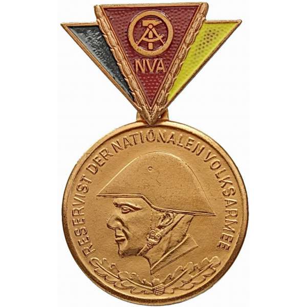 VYZNAMENÁNÍ DDR NVA 35x58mm  Reservist der Nationalen Volksarme BRONZ